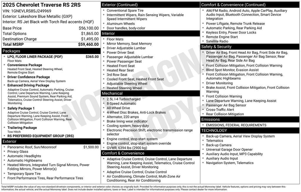 2025 Chevrolet Traverse RS