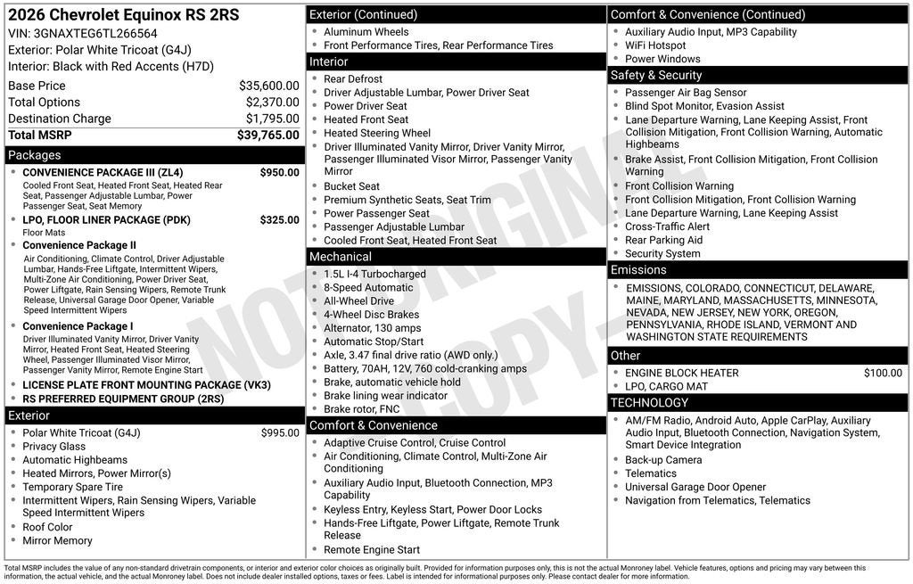 2026 Chevrolet Equinox RS