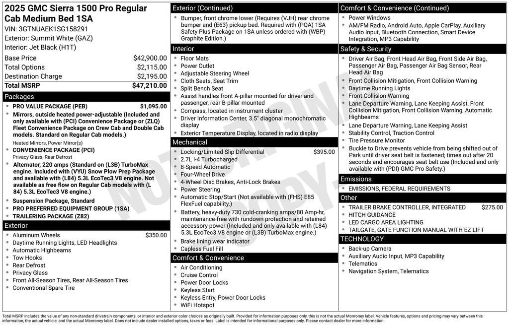2025 GMC Sierra 1500 Pro