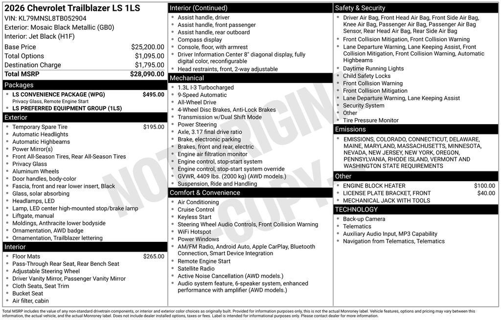 2026 Chevrolet Trailblazer LS