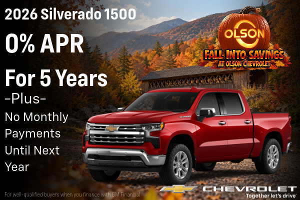 2026 SILVERADO 1500 0% APR FOR 5 YEARS