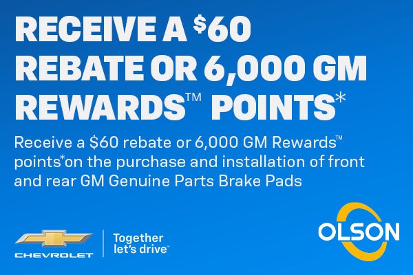 Receive a $60 rebate or 6,000 GM Rewards