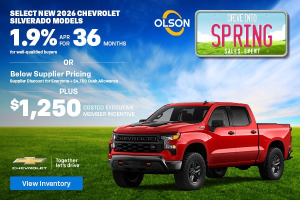 1.9% APR for 36 months on select Silverado models