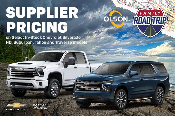 Supplier pricing on select Chevy Models