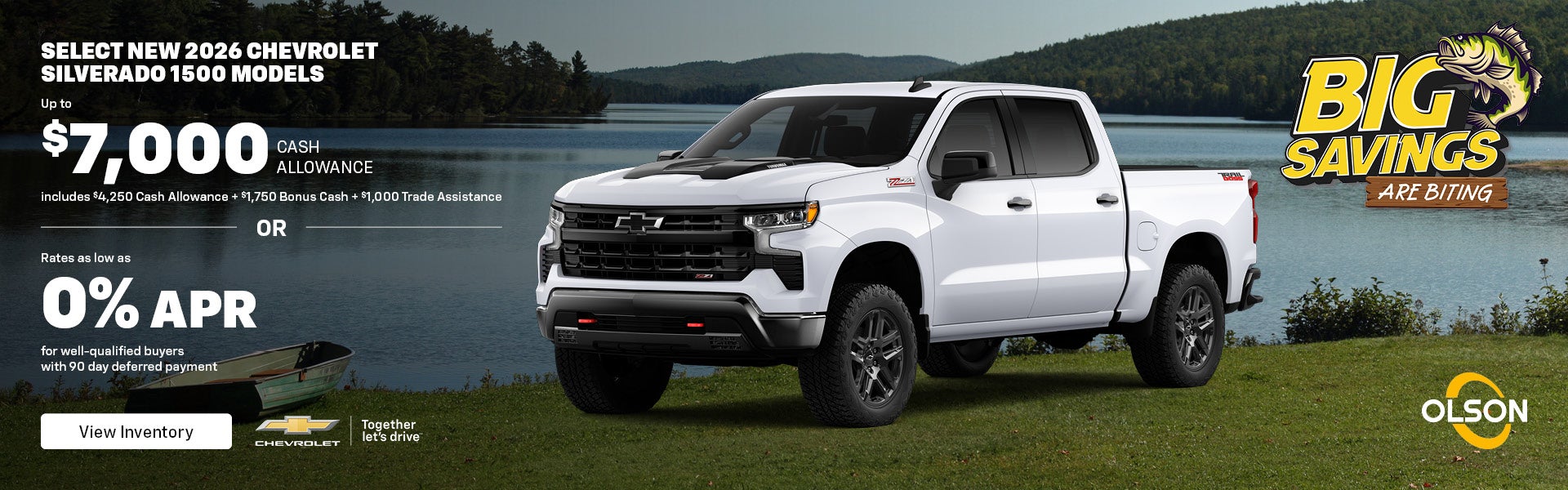 0% apr on select 2026 Silverado 