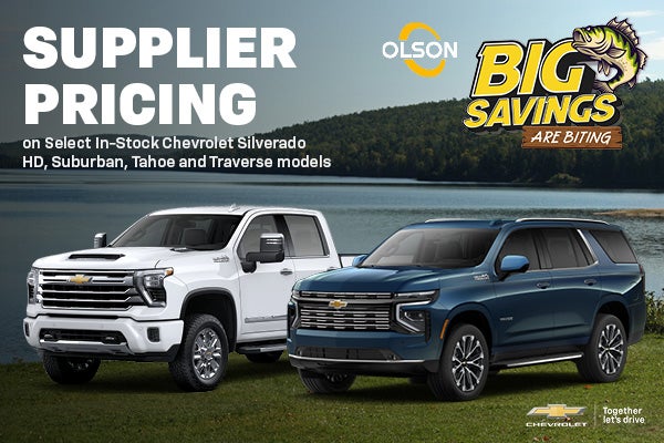 Supplier pricing on select Chevy Models