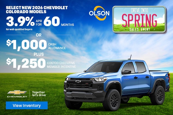 3.9% APR for 60 months on select Colorado models 
