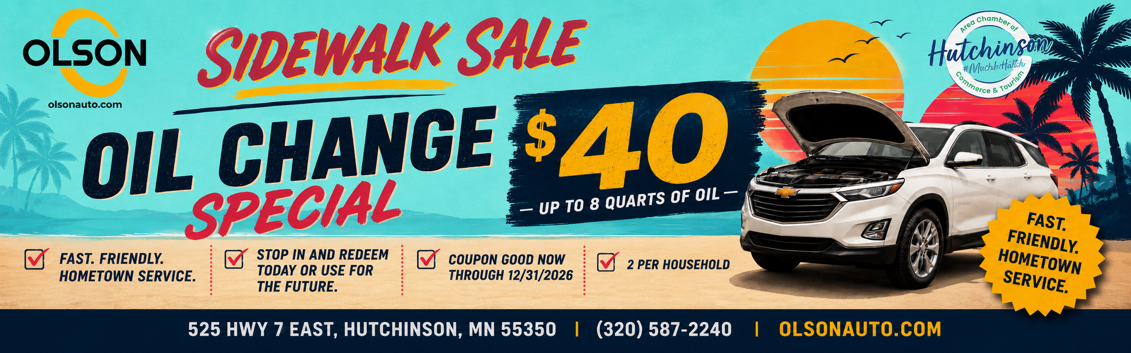 Side Walk Sale Oil Change 
